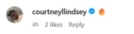 Screenshot of Lindsey’s comment on Wilson’s post. Credits - IG/_quincy_wilson